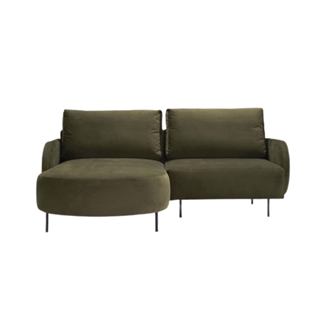 Nabran sofa m. chaiselong | 2. personers grøn sofa